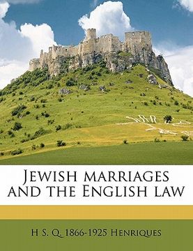 portada jewish marriages and the english law