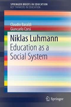 portada Niklas Luhmann: Education as a Social System (en Inglés)