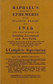 portada Raphael's Astronomical Ephemeris 1946 With Tables of Houses for London, Liverpool and new York