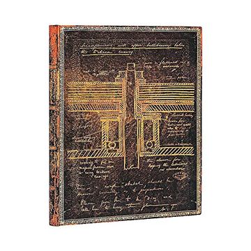 portada Paperblanks | Tesla, Sketch of a Turbine | Embellished Manuscripts Collection | Softcover Flexi | Ultra | Unlined | 176 pg | 100 gsm (en Inglés)