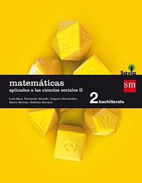 portada Matemáticas aplicadas a las ciencias sociales II. 2 Bachillerato. Savia (in Spanish)