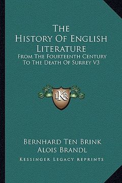 portada the history of english literature: from the fourteenth century to the death of surrey v3 (en Inglés)