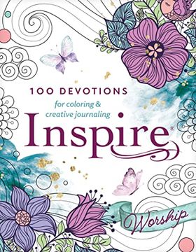 portada Inspire: Worship: 100 Devotions for Coloring and Creative Journaling (en Inglés)