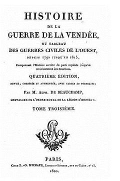 portada Histoire de la Guerre de la Vendée - Tome III (en Francés)