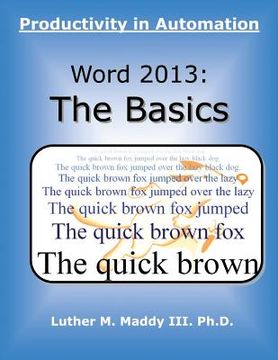 portada Word 2013: The Basics: Productivity in Automation (in English)