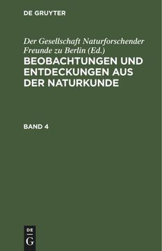 portada Beobachtungen und Entdeckungen aus der Naturkunde. Band 4 (en Alemán)