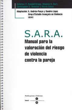 portada S. A. R. A. Manual Para la Valoración del Riesgo de Violencia Contra la Pareja + Bloc Protocolos de 25 Hojas (in Spanish)