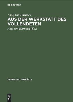 portada Aus der Werkstatt des Vollendeten (in German)