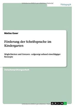 portada Förderung der Schriftsprache im Kindergarten (German Edition)