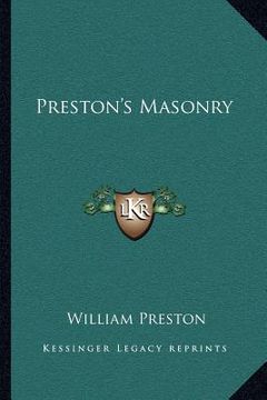 portada preston's masonry (en Inglés)