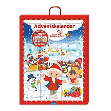 portada Trötsch Unser Sandmännchen und Seine Freunde Adventskalender mit 24 Minibüchern: Weihnachtskalender Bildkalender Türchenkalender (en Alemán)