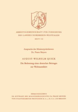 portada Die Bedeutung eines deutschen Beitrages zur Weltraumfahrt (Arbeitsgemeinschaft für Forschung des Landes Nordrhein-Westfalen) (German Edition)