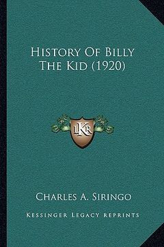 portada history of billy the kid (1920) (en Inglés)