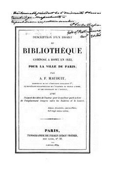 portada Description d'un projet de bibliothèque composé à Rome en 1833 (en Francés)