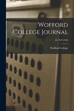 portada Wofford College Journal; 40 1929-1930 (in English)