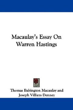 portada macaulay's essay on warren hastings (en Inglés)