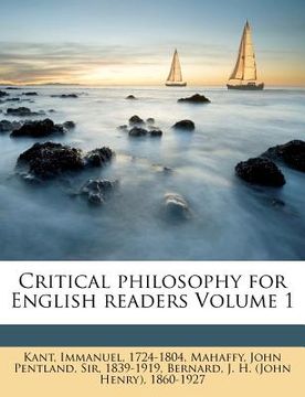 portada critical philosophy for english readers volume 1