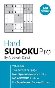 portada Hard Sudoku Pro: Book for Experienced Puzzlers (200 puzzles) Vol. 39 (en Inglés)