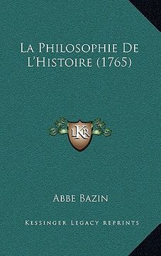 portada la philosophie de l'histoire (1765)