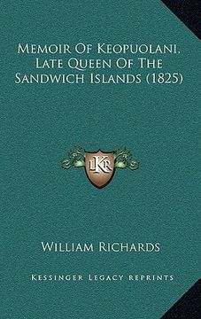 portada memoir of keopuolani, late queen of the sandwich islands (1825) (en Inglés)