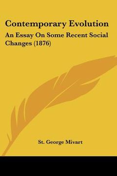 portada contemporary evolution: an essay on some recent social changes (1876) (en Inglés)