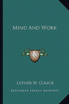 portada mind and work (en Inglés)