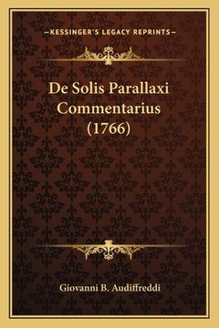portada De Solis Parallaxi Commentarius (1766) (en Latin)