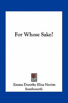 portada for whose sake? (en Inglés)