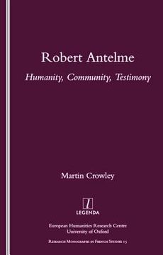 portada Robert Antelme: Humanity, Community, Testimony
