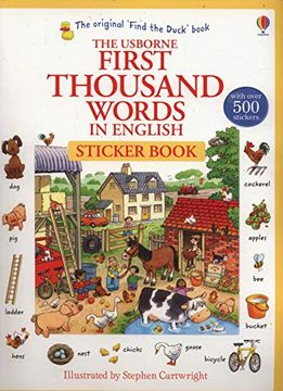 portada The Usborne First Thousand Words in English: Sticker Book (First Thousand Words Stickr bk) (en Inglés)