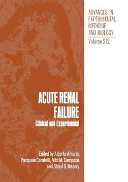 portada Acute Renal Failure: Clinical and Experimental (en Inglés)