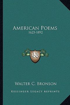 portada american poems: 1625-1892 (en Inglés)