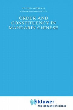 portada order and constituency in mandarin chinese (en Inglés)