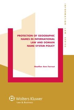 portada Protection of Geographic Names in International Law and Domain Name System (en Inglés)