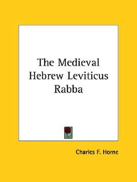 portada the medieval hebrew leviticus rabba (en Inglés)