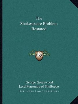 portada the shakespeare problem restated (en Inglés)