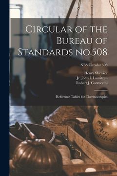 portada Circular of the Bureau of Standards No.508: Reference Tables for Thermocouples; NBS Circular 508