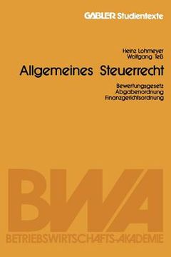 portada Allgemeines Steuerrecht (en Alemán)