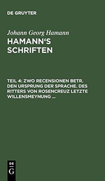portada Zwo Recensionen Betr. Den Ursprung der Sprache. Des Ritters von Rosencreuz Letzte Willensmeynung. (in German)