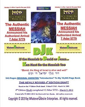 portada If the Messiah is David or Jesus - ken Must be the Messiah Too! The "Introduction to Djk" - Volume Edition Part 1 of 2 