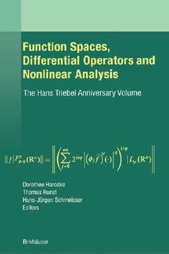 portada function spaces, differential operators and nonlinear analysis: the hans triebel anniversary volume (in English)