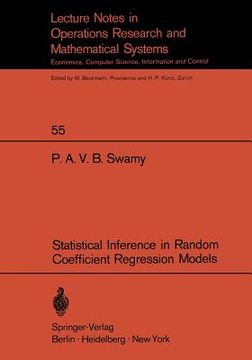 portada statistical inference in random coefficient regression models (in English)
