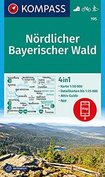 portada Kompass Wanderkarte 195 Nördlicher Bayerischer Wald 1: 50. 000 (en Alemán)