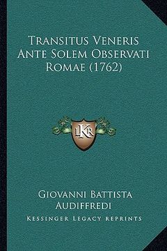 portada Transitus Veneris Ante Solem Observati Romae (1762) (en Latin)