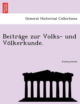 portada Beitra GE Zur Volks- Und Vo Lkerkunde.