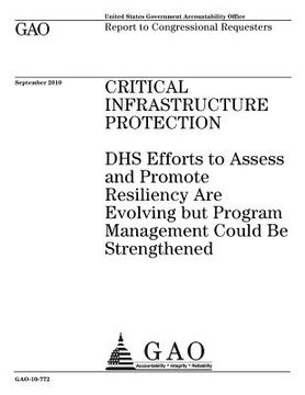 portada Critical infrastructure protection: DHS efforts to assess and promote resiliency are evolving but program management could be strengthened: report to (en Inglés)