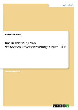 portada Die Bilanzierung Von Wandelschuldverschreibungen Nach Hgb (German Edition)