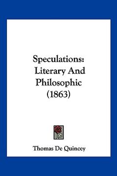 portada speculations: literary and philosophic (1863) (en Inglés)