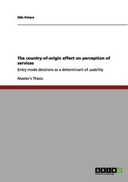 portada the country-of-origin affect on perception of services (en Inglés)
