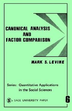portada canonical analysis and factor comparison (en Inglés)